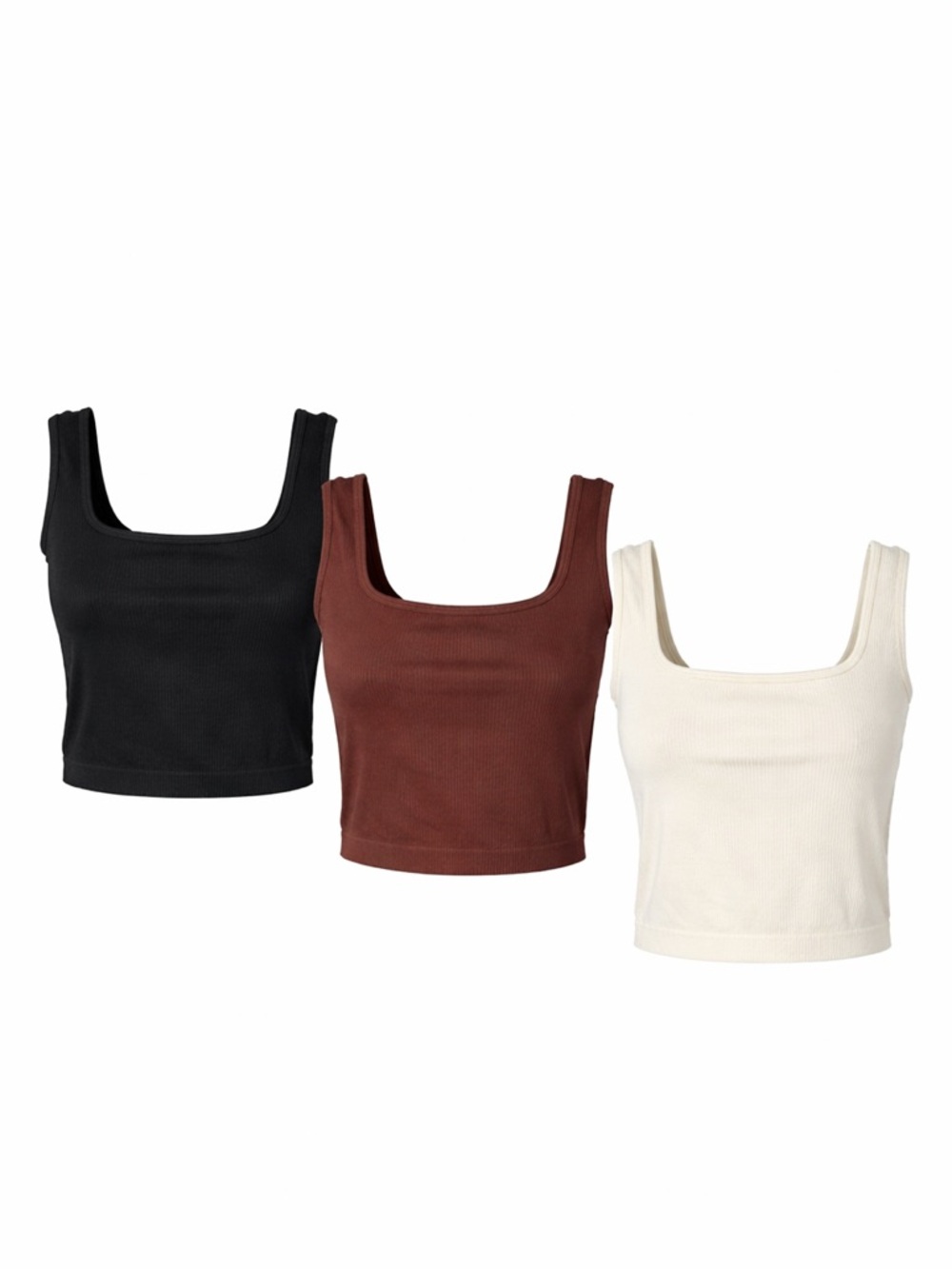 RIBBED CROP TANK SET (3-PACK) – SIZE M | NEUTRALS YOU’LL WEAR ON REPEAT
